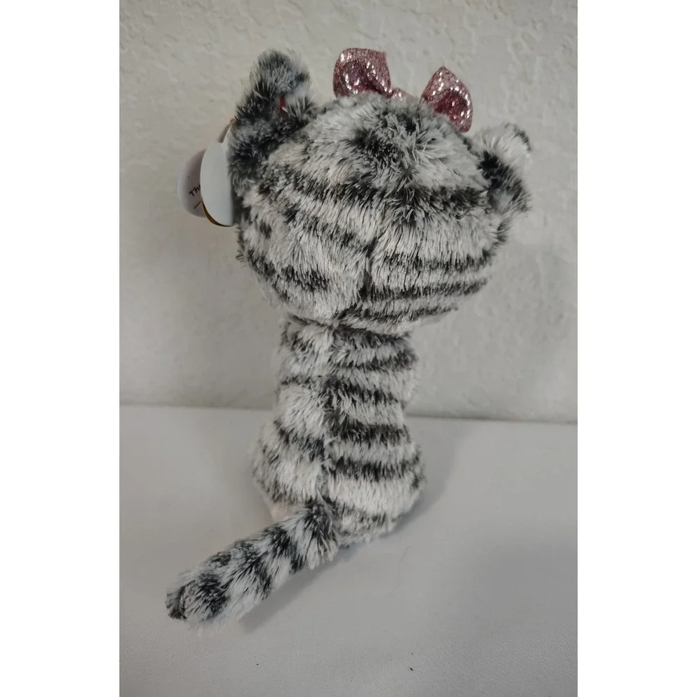 Ty Beanie Boos Kiki Gray White Tabby Cat 2016 - NWT NEW